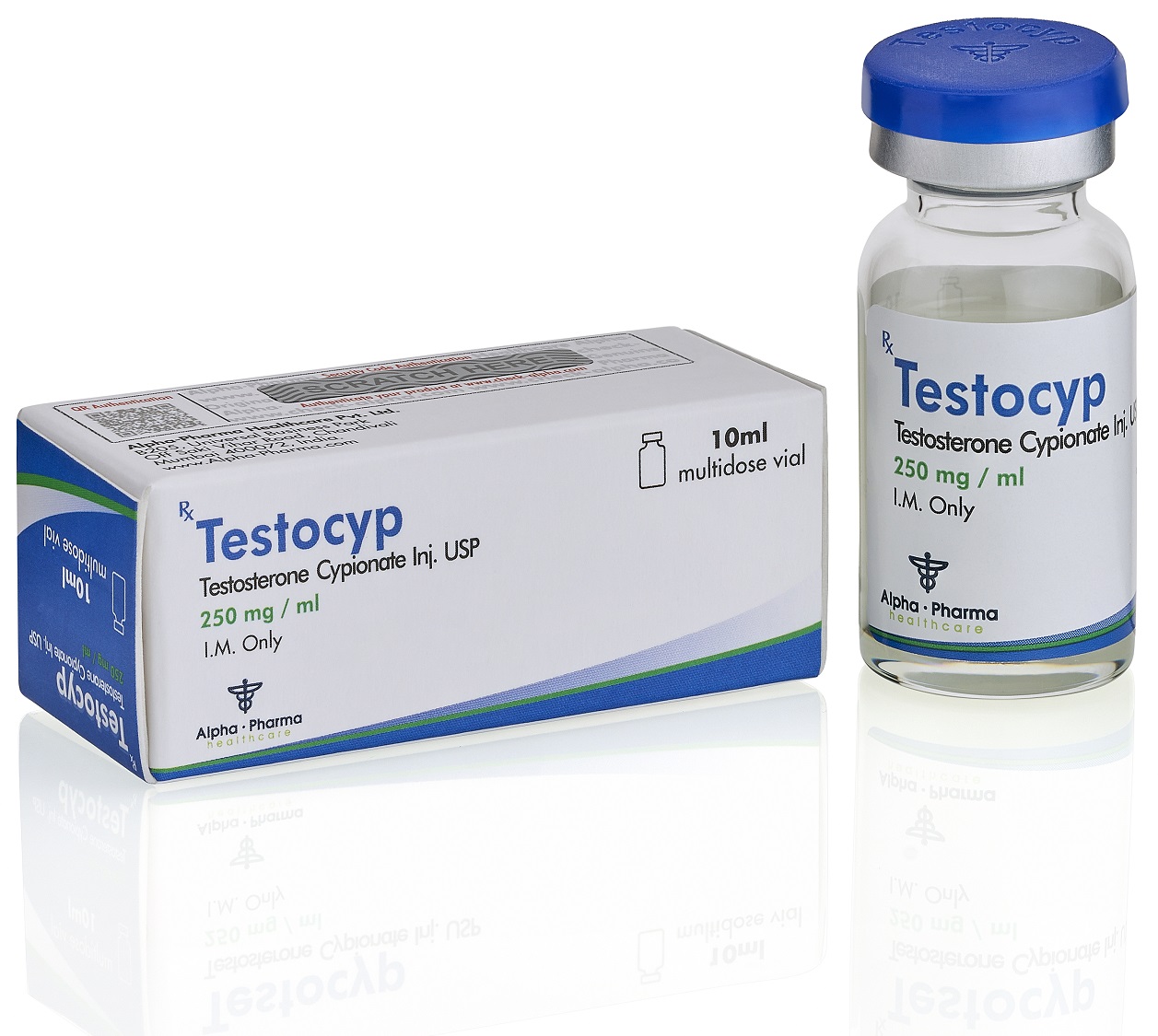 Alpha Pharma. Testocyp (Testosterone Cypionate 250 mg/ml) 1 ml ampoule x10